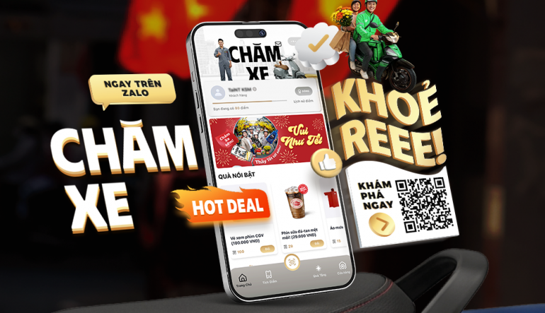 Zalo Mini App Chăm Xe: Chăm xe thảnh thơi, nhận thêm quà Tết