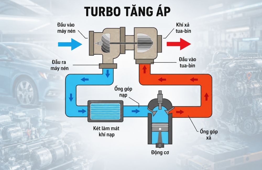 Nguyên lý hoạt động của động cơ turbo