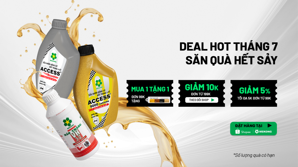 Team Chăm xe tại nhà: Mua dầu nhớt Mekong trên Shopee, nhận quà dành riêng cho người thích tự chăm xe
