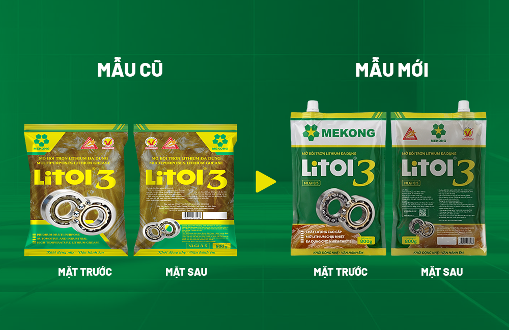 Những cải tiến đột phá trên bao bì mới Litol 3 NLGI 3.5