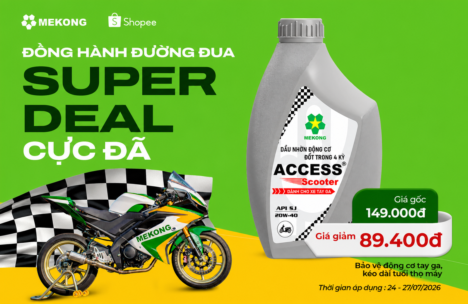 Access Scooter 20W-40 dành cho xe tay ga