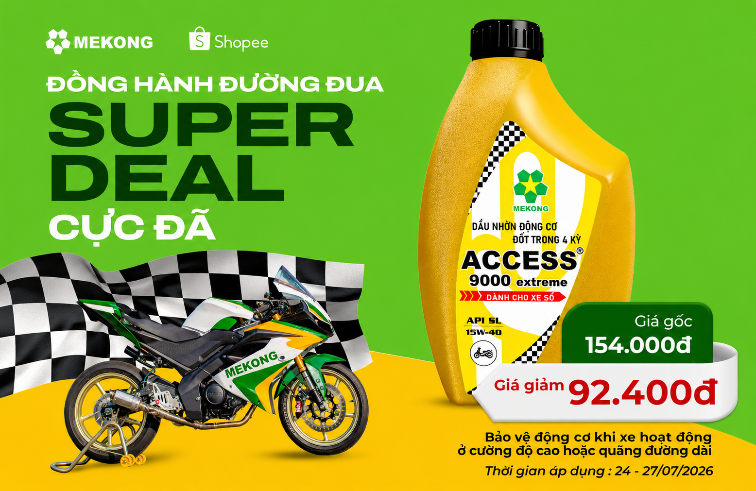 Access 9000 Extreme 15W-40 dành cho xe máy số